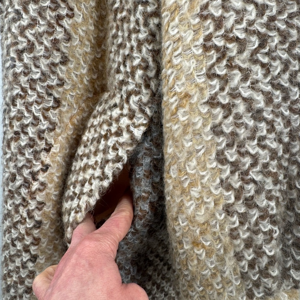 Vintage MJ Seattle Mohair Wool Coat Duster Oversized Long Neutral USA Made Size - Picture 9 of 9